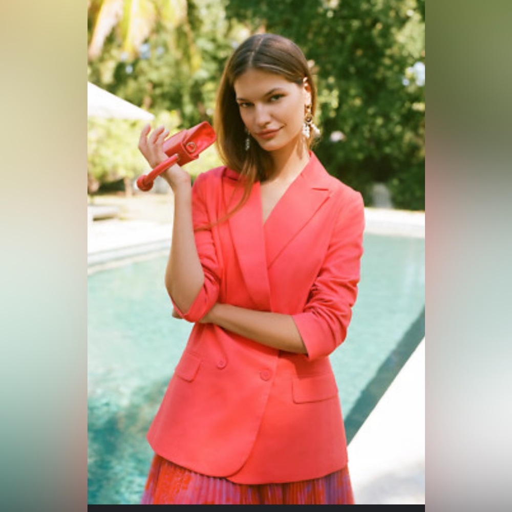 Anthropologie Bright Bold Red Blazer